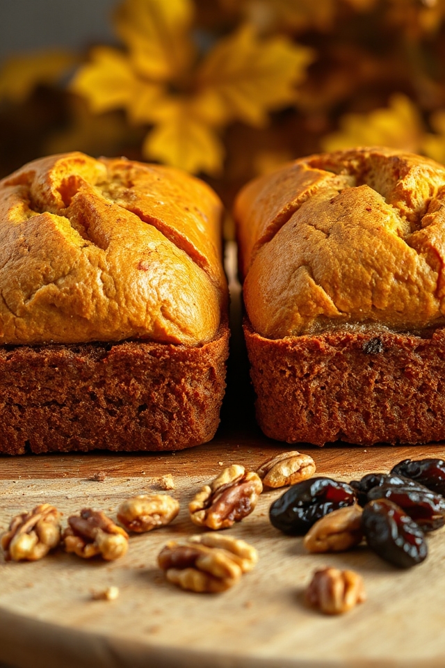 bake delicious pumpkin nut bread