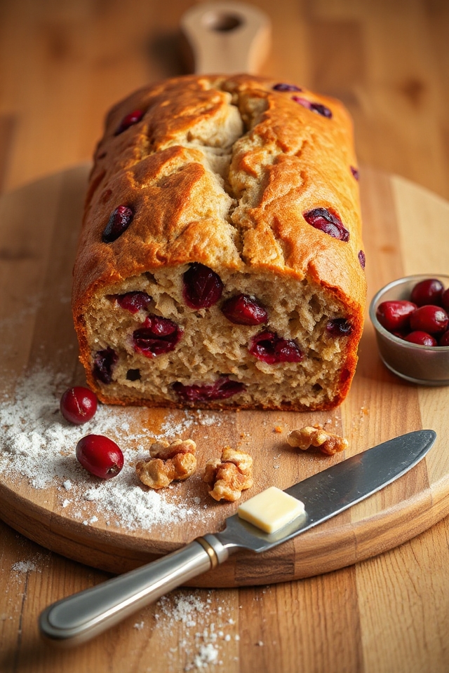 cranberry bread baking process