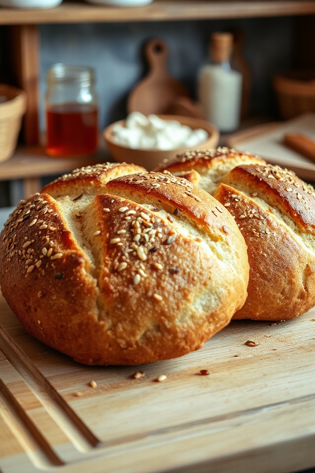 freshly baked brown bread