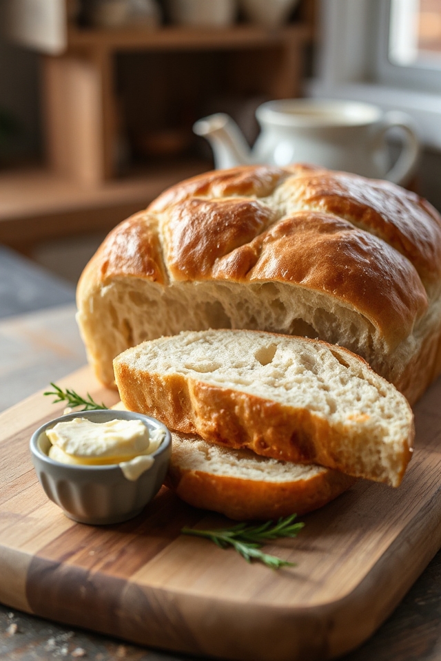 freshly baked english muffin bread