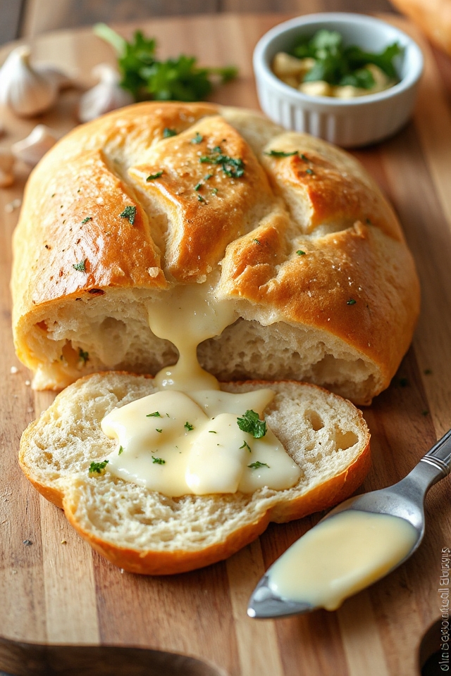 garlic infused cheesy bread