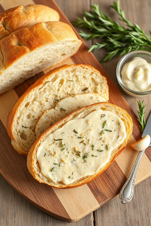 garlic rosemary flavored bread