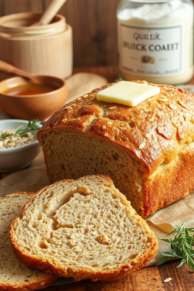 warm rustic honey oat bread